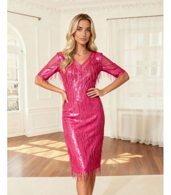 Maya Amaranth Sequin Dress