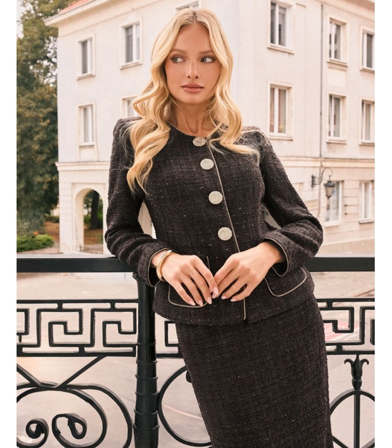 Amalfi Brąz Komplet Damski ze Spódnicą