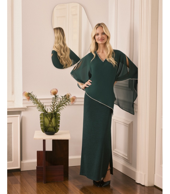 Latifa V Zieleń Długa Wieczorowa Sukienka