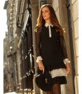 Sidney Black Elegant Dress with Frills