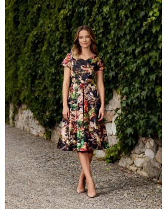 Francesca Irys Elegancka Rozkloszowana Sukienka w Kwiaty