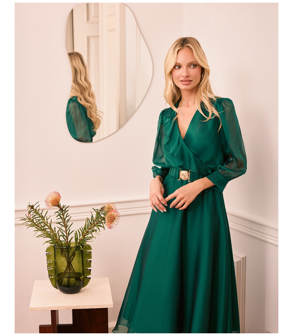 women's teal green dress Sadie Maxi and Chartreuse Jasmine Eyelet size-3x main image 1