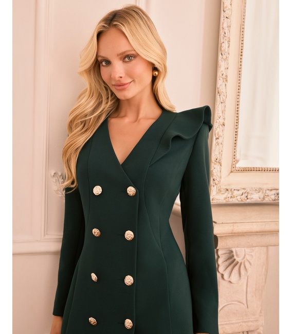 Beth Zieleń Elegancka Sukienka o Kroju Marynarki