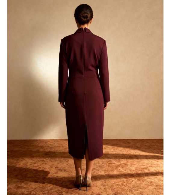 Anna Bordowa Sukienka w Kopertowym Stylu