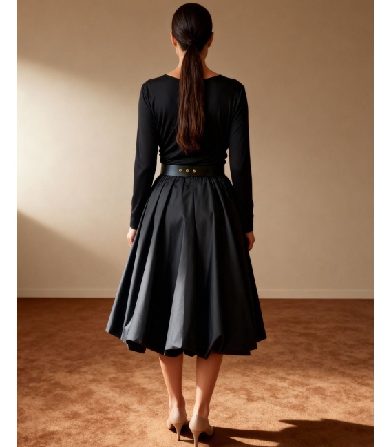 Bożena Czarna Sukienka Typu Bombka