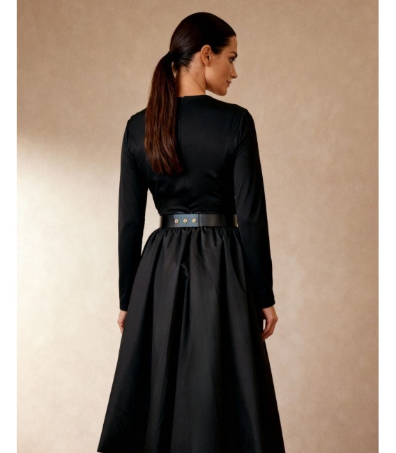 Bożena Czarna Sukienka Typu Bombka