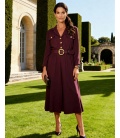 Maria Maroon Midi Dress