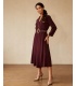 Maria Bordowa Sukienka Midi
