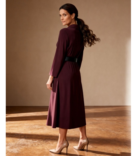 Maria Bordowa Sukienka Midi