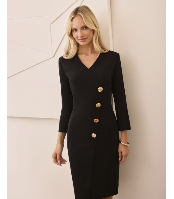 Stella Czarna Klasyczna Sukienka Do Kolan