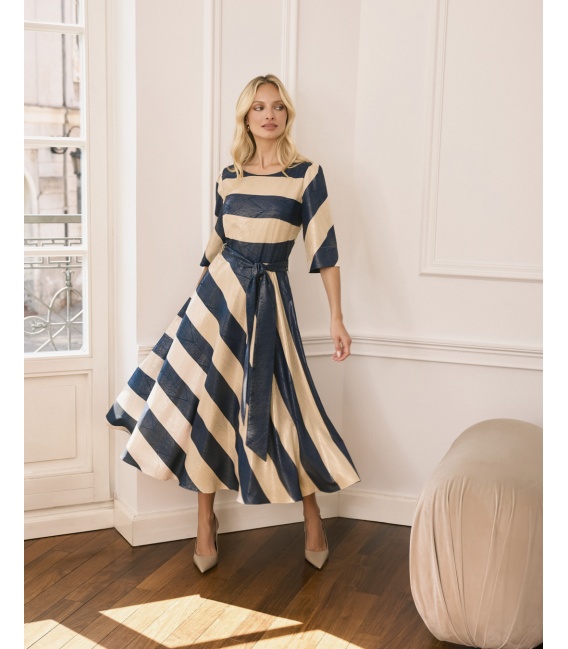 Venus Złote Pasy Duga Wieczorowa Sukienka