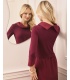 Miranda Bordowa Elegancka Sukienka