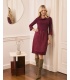 Miranda Bordowa Elegancka Sukienka