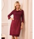 Miranda Bordowa Elegancka Sukienka