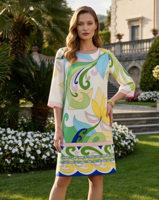 Havana Mirage Sukienka o Prostym Kroju