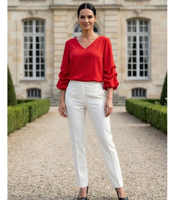 Salamanca Czerwona Elegancka Bluzka