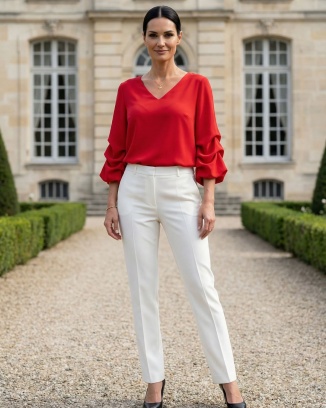 Salamanca Czerwona Elegancka Bluzka