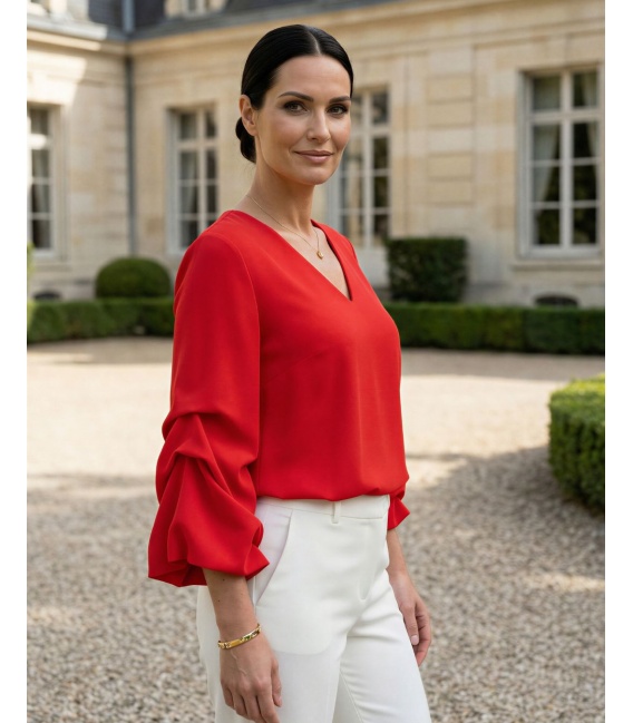 Salamanca Czerwona Elegancka Bluzka