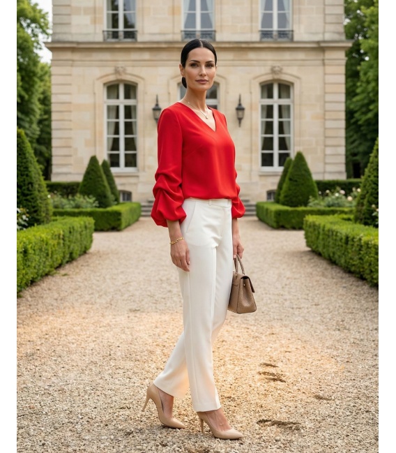 Salamanca Czerwona Elegancka Bluzka