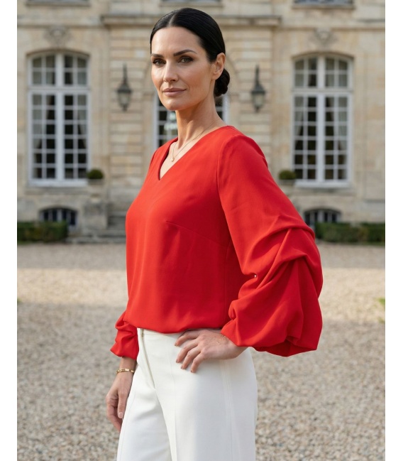 Salamanca Czerwona Elegancka Bluzka