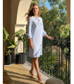 Bella Rochie elegantă albastră cu fundițe