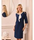 Sisi Marineblaues knielanges Business-Kleid
