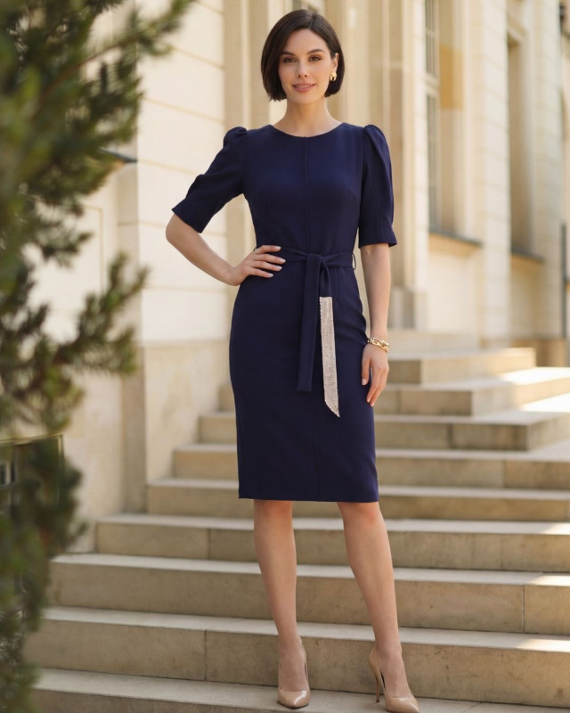 Rochie Mathilde albastru marin Vision Elegant
