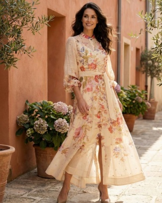 Alicja Zwiewna Sukienka w Kwiaty z Kryształkami