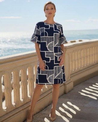 Ala Granatowa Trapezowa Sukienka