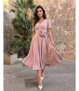 Antonina Róż Elegancka Sukienka Midi