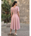 Antonina Róż Elegancka Sukienka Midi