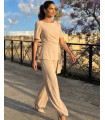 Konstancja Stylowy Komplet w Eleganckim Beżowym Kolorze