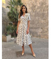 Antonina Ecru Buline Rochie Midi