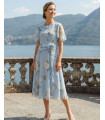 Gardenia Blue Floral Midi Dress