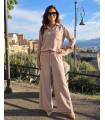 Kinga Beige Damen-Set mit Hemd