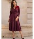 rochie midi bordo cu broșă | POZA