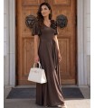Łucja Brown Long Evening Dress
