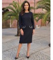 Coco Granat – festliches Kleid aus Strickstoff