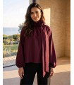 Bordeauxrote elegante Bluse