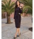 Braunes Strickkleid mit Bindeband | POZA