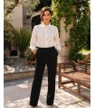 Regina schwarze Hosen aus Strickstoff