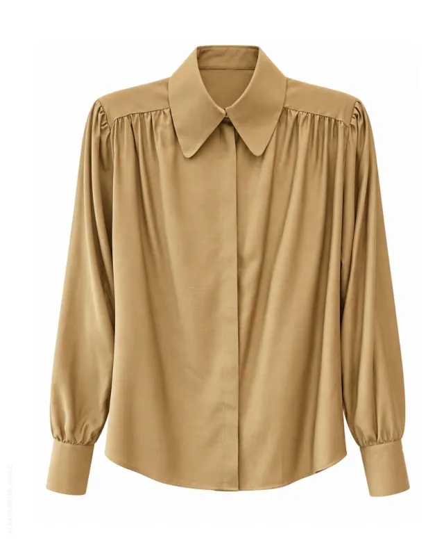 Olive women's shirt with shoulder pads | POZA