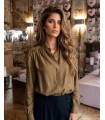 Aneta cămașă olive din viscoză