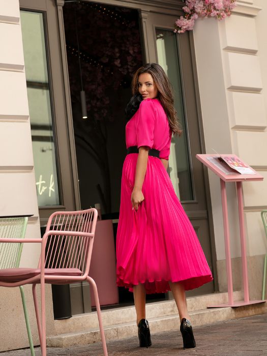 amarantowa sukienka na wesele