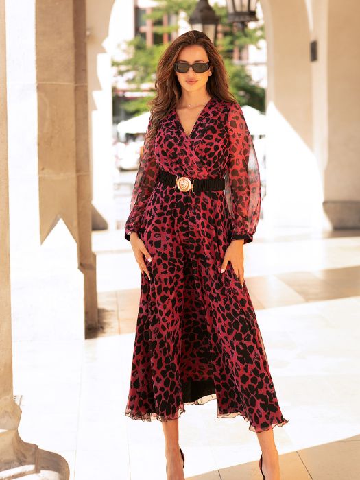 bordowa sukienka na wesele